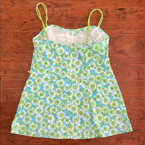 Vintage Lilly Pulitzer Floral Sundress with Green and Yellow Daisies - Picture 6 of 11